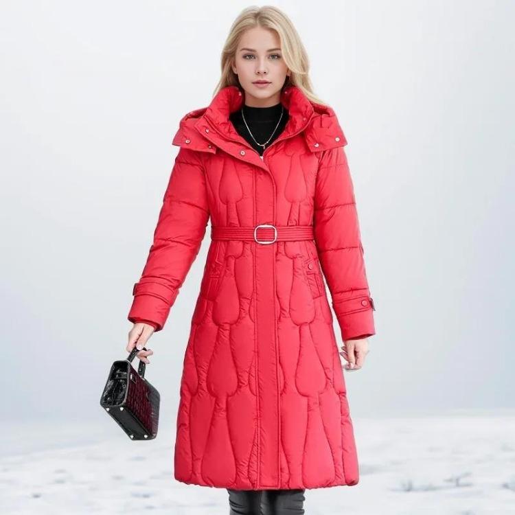 

Warm Winter Parka Women Long Down Coat Hooded Thick Puffer Jacket Loose Windproof Snow Overcoat Cotton Female Pockets XXXL
