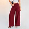 European and American women's clothing popular solid color elastic wide-leg pants
