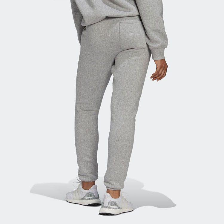 adidas Knitted Sweatpants Women's Gray Moderate Cuffed Pants HG4363