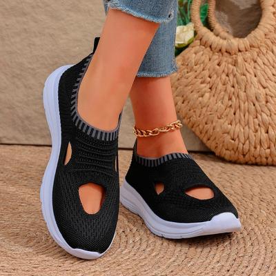 Damen Flats Neue Einfarbig Damen Casual Atmungsaktiv Keilabsatz Walking Weiche Sohle Casual Halbschuh Sportschuhe