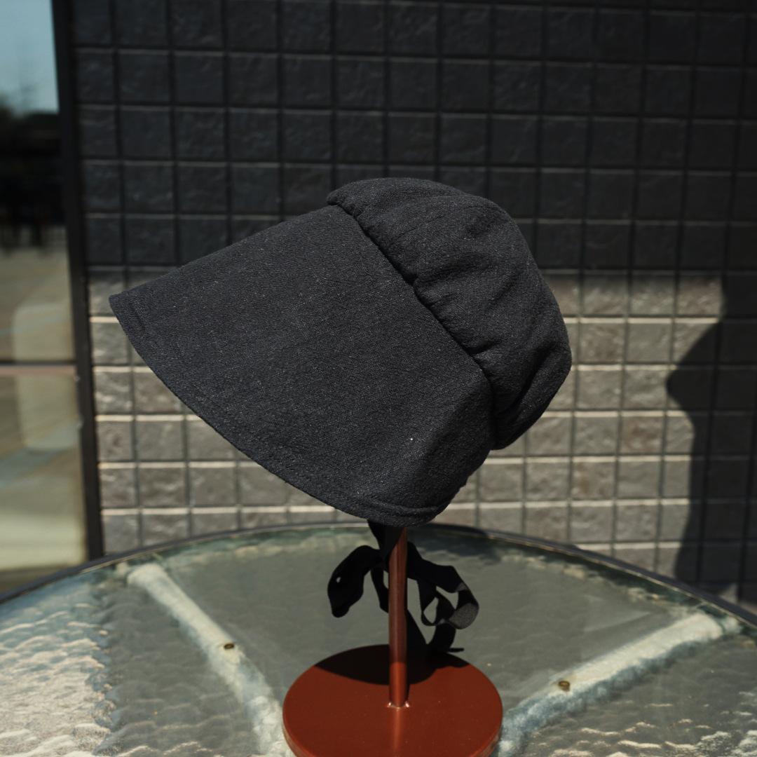 Японская Ретро Лолита Черный Бежевый Складной Тканевый Шляпа На Резинке Защита от Солнца Козырек Универсальная Женская Весна и Лето Рыбак M（56-58cm）