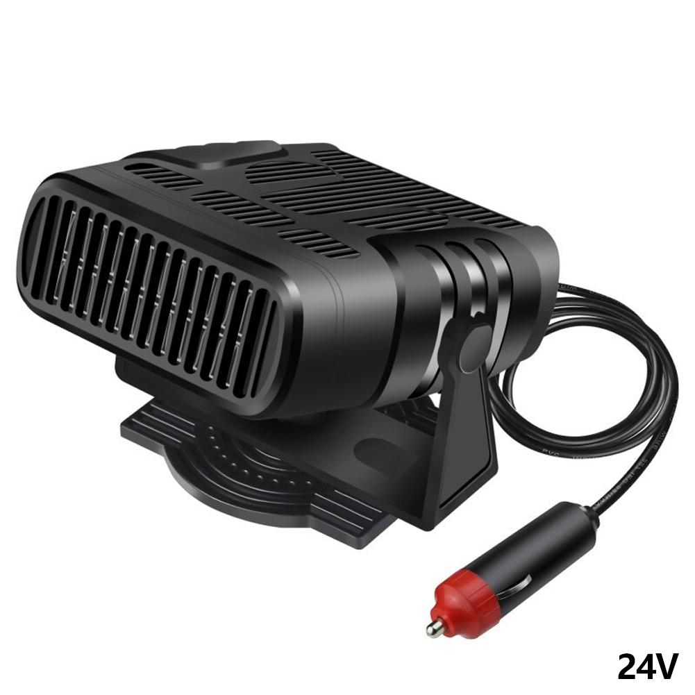Dual Mode Portable 12V 24V Car Heater Fast Heating Windshield Defroster Demister Anti Fog Dryer Dryer 360° Adjustable Auto Fan 24V