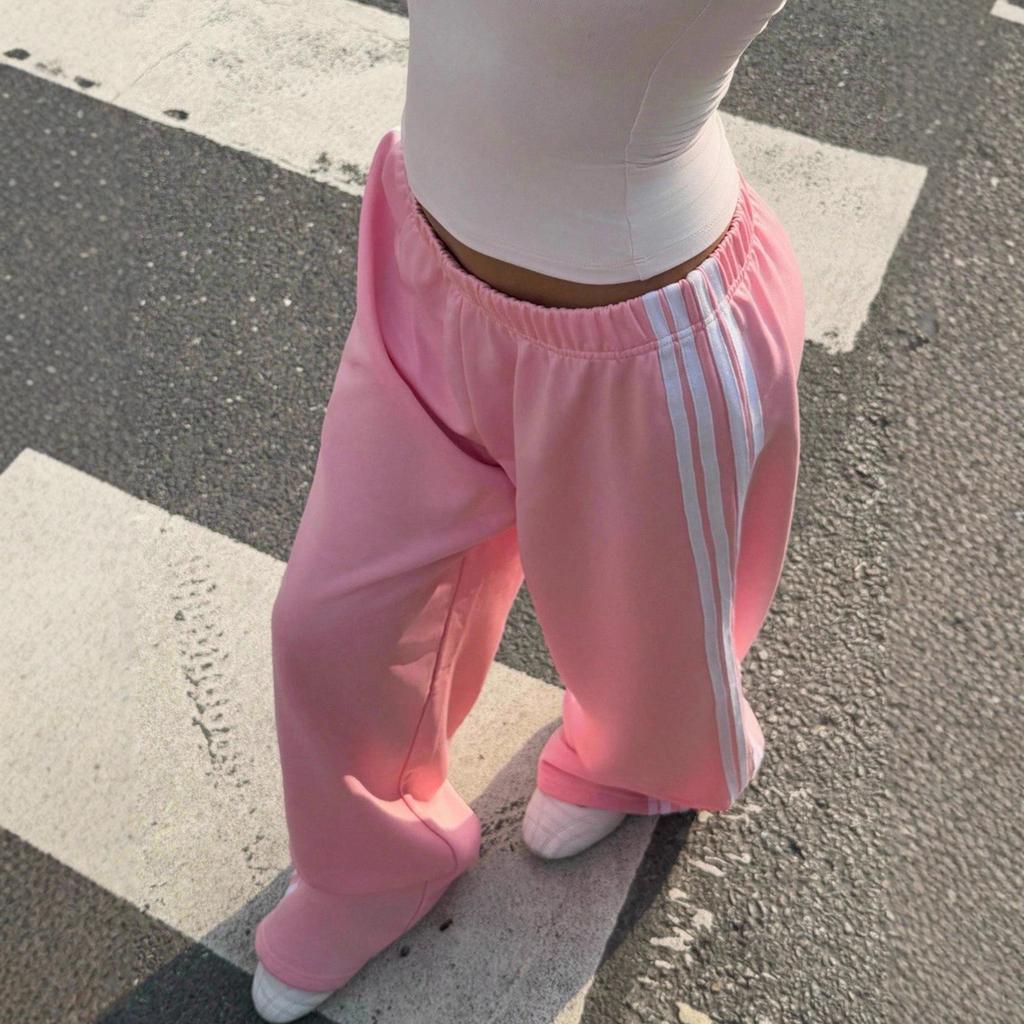 European and American Cross-border Women's Clothing Sports and Leisure Trousers Women's Knitted Pull-up Loose Wide-leg Sweatpants