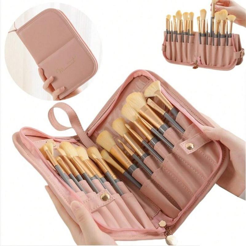 14/29 Holes Women Foldable Makeup Brush Bag Organizer Female Travel Cosmetic Toiletry Case Beauty Tools Wash Accessories Pouch