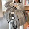 Large Capacity Women's Backpack Striped Student Schoolbag
