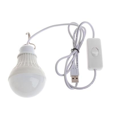 5W 10 LED ahorro de energía USB bombilla luz camping hogar lámpara de noche interruptor de gancho