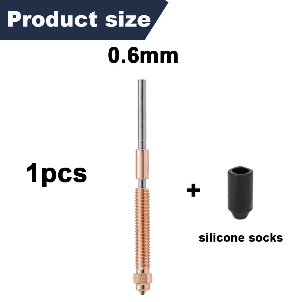 For Creality Hi/K2/K2 Pro/K2 Plus High-Flow Nozzles,Quick Change (0.2/0.4/0.6/0.8mm) High-Flow Steel-Tip Copper Nozzles&Titanium