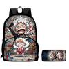 Cartoon ONE PIECE 2Pcs Set Mochila Lightweight Large Capacity Front Pocket School Backpack with Pencil Case for Boys Girls Trip