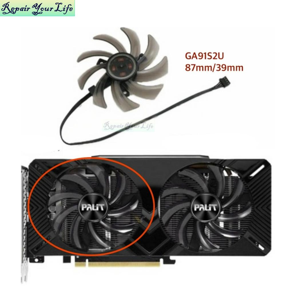 GA91S2U 87mm Computergrafik-Videokarten-GPU-Kühllüfter für EMTEK/PALIT RTX2060 2060S 2070 DURA VGA-Kühlerlüfter-Radiator 4 Pins