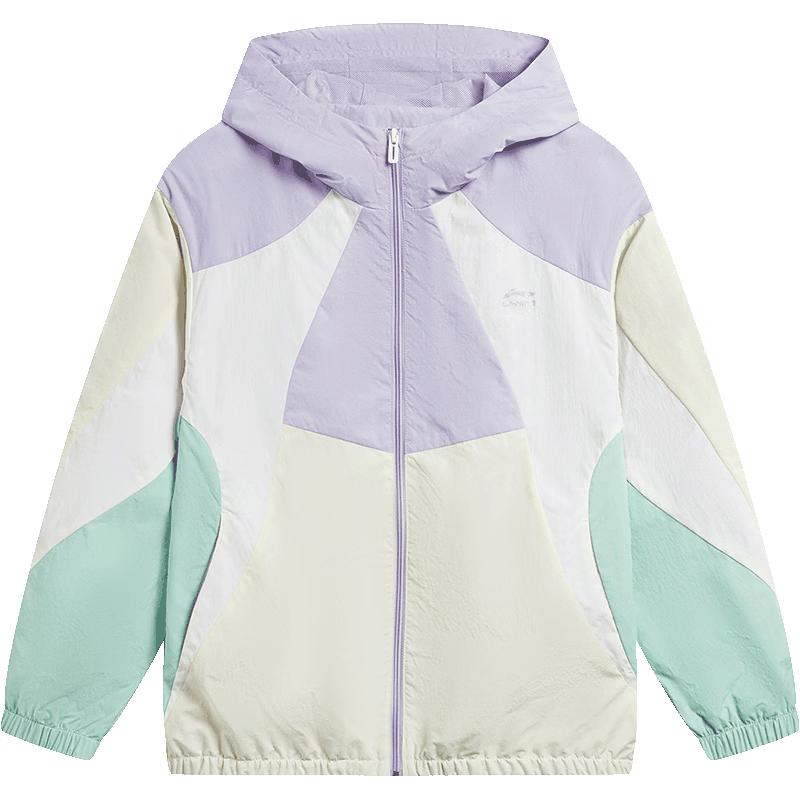 LI-NING Kids  Splash-Proof Color-Block Windbreaker Jacket 160