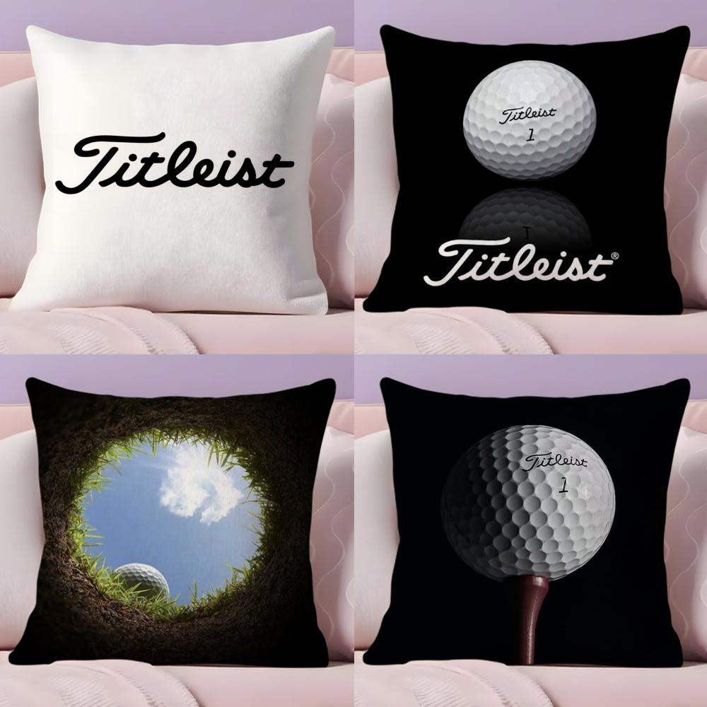 Golf Sports T-Titleists Cushion Cover Plush Fabric Soft Double-Sided Printed Invisible Zipper Sofa Pillow Case Home Decor