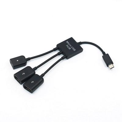 Cable Micro USB OTG 3 en 1, transferencia de datos, adaptador Micro USB macho a hembra, teclado de ratón de juego