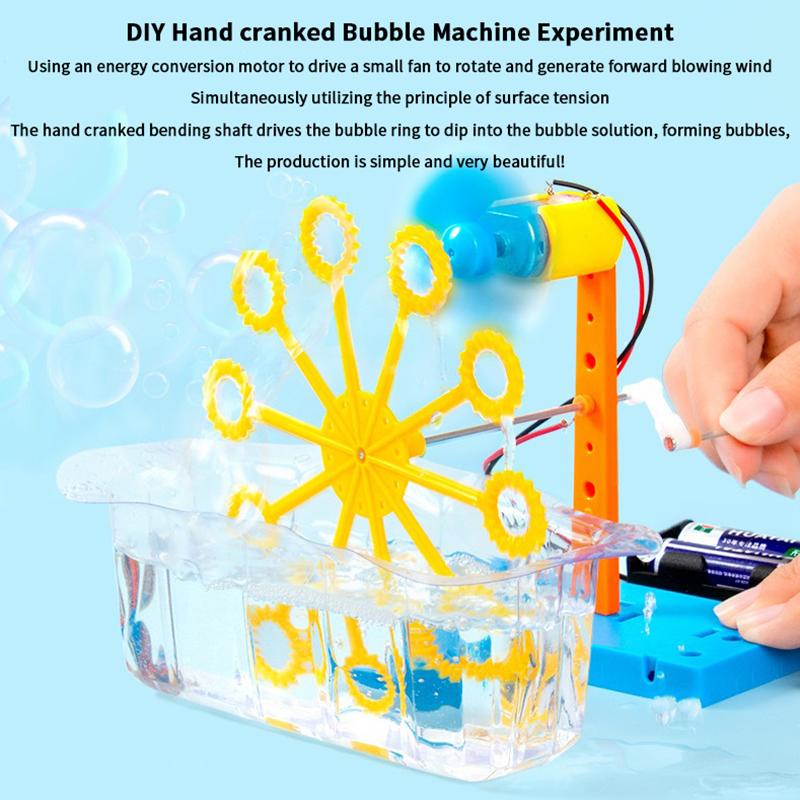 Toys Diy Bubble Machine Assembling Model Material Kits Students Educational Science Experiment Technology Toys For Children