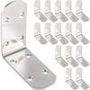 6Pcs Heavy Duty Stainless Steel L Bracket 90 Degree Angle Corner Support Bracket For Furniture Cabinet Shelf Wood Chair