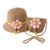 Girls Summer Straw Hat Bag Children Breathable Sunscreen Hat Straw Coin Purse For Outdoor