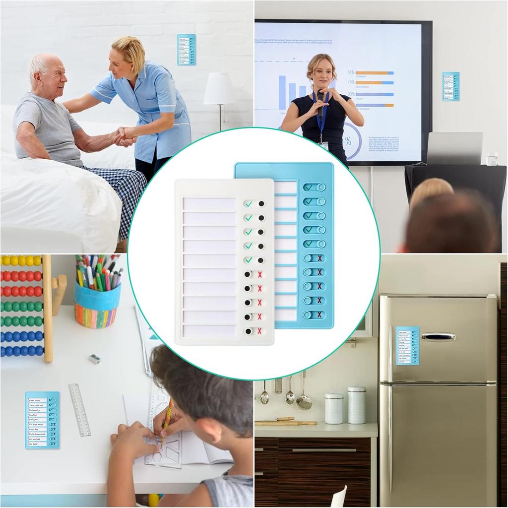 Aleric 2 Pieces Chore Chart for Kids to do List Chores Checklist Task Board, Sliding Morning Routine Chart for Adults, Daily Memo RV Checklist