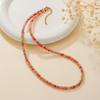 Colored natural stone necklace, dopamine beaded bracelet, collarbone chain, light luxury niche jewelry.