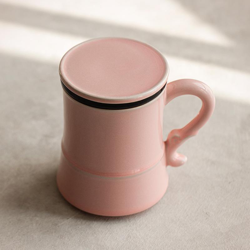 Pink Ceramic Mug Water Cup Tea Cup Muse Festival Gift Ladies High Value Office Cup Cup