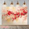 2D Red Plum Blossom Backdrop for Party Wedding Birthday Photography Decor