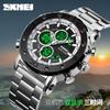 Multifunctional Can Set Three Time Sports Electronic Watch, Business Classic Steel Belt Men's Fashion Watch