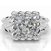 WUIHA Vintage 925 Sterling Silver 4 CT Emerald Cut D Color GRA Real Moissanite Split Shank Twisted Solitare Ring Fine Jewelry