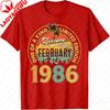 Divertente 40 Anni Vintage Febbraio 1986 Regalo 40° Compleanno Maglietta Uomo Abbigliamento Harajuku Streetwear Magliette Grafiche Unisex Top
