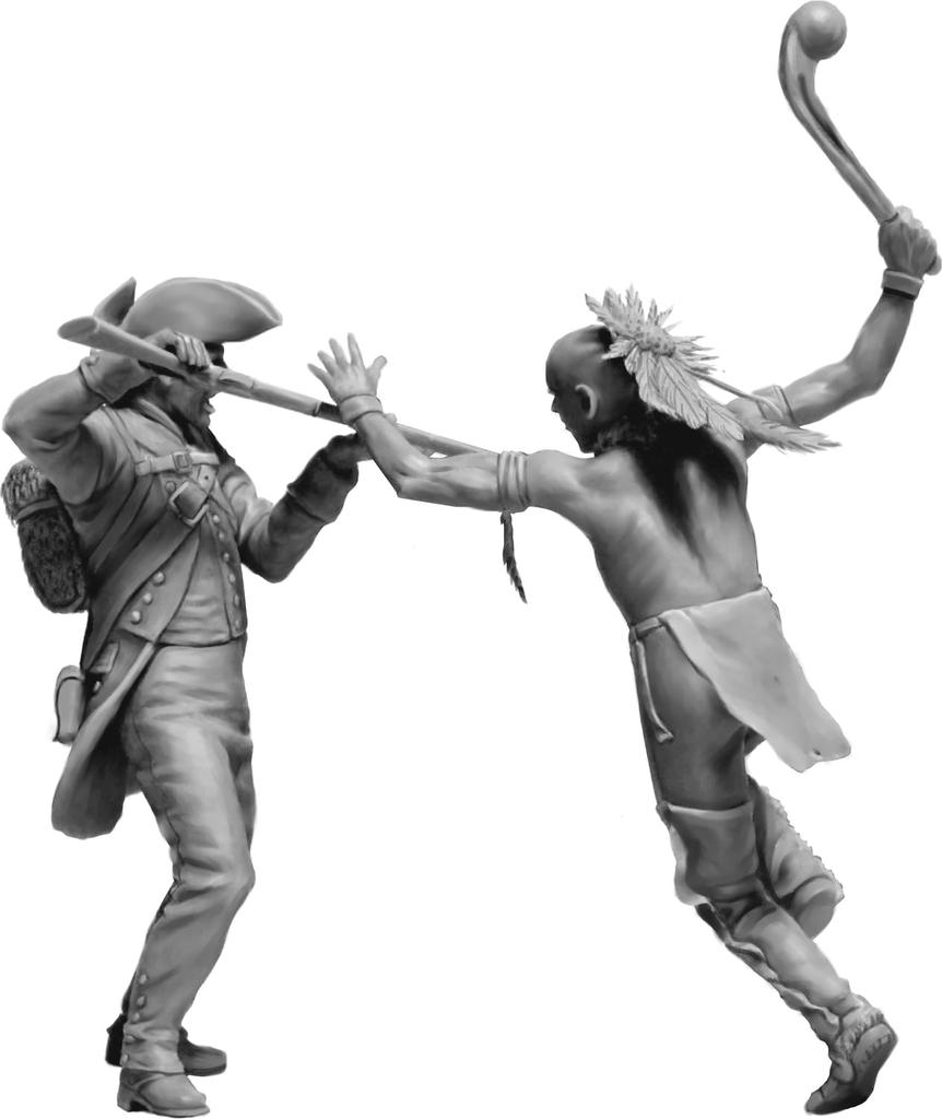 Master Box 1/35 Scale Indian Series No. 7 Mohawk and British Soldiers, 18th Century, 4-Piece Plastic Model Kit (MB35236)