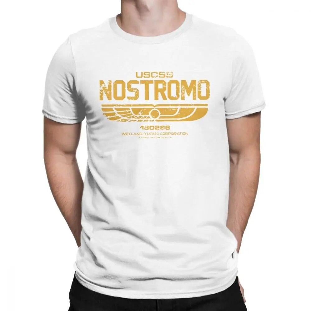 Tricouri unisex Alien Weyland Yutani CORP Nostromo Crew Tricouri USCSS din bumbac pur Uimitoare cu mânecă scurtă Tricouri cu gât crew Tricouri cadou