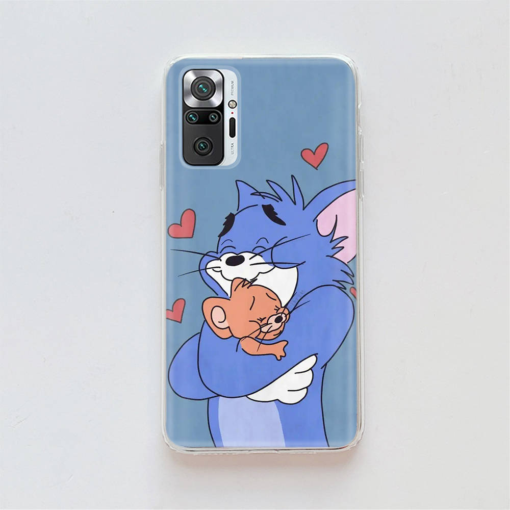 Transparent Case for Samsung A04 A14 A23 A34 A54 M23 M33 M52 M53 Realme Narzo 50 50I 50a Prime C35 C55 C30S 10 9 Pro T-94 Tom Jerry Cat Mouse