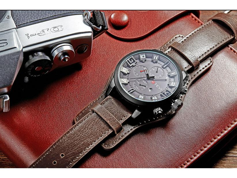 Men's Large Dial Quartz Watch with Date