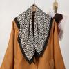 70*70cm Silk Scarf Women leopard Print Hair Neck Square Office Ladies Shawl Bandanna Muslim Hijab Handkerchief Muffler Foulard