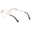 Half Frame Spring Hinge Metal Mirror Legs Cross Border Fashion Frame Point Paint Anti-Blue Light Women Men Glasses