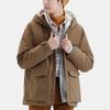 UNIQLO High-Performance Solid Color Hooded Long Sleeve Low Saturation Down Jacket Men outerwear Light-Brown 449723-35