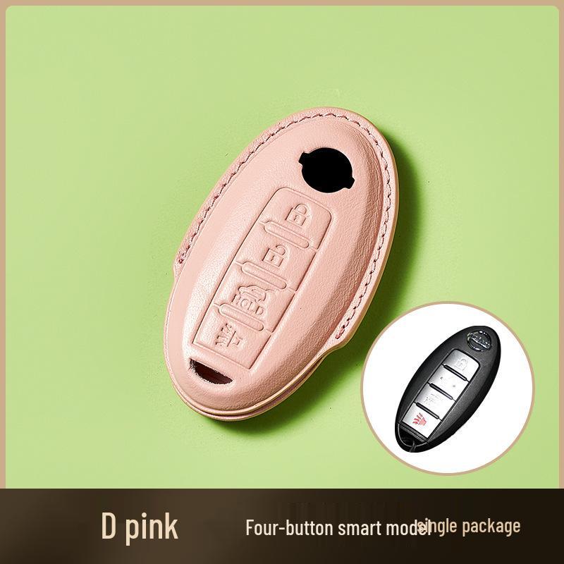 Skórzany Etui na Klucze ze Skóry Wyprawianej Roślinnie dla Nowego Kluczyka Samochodowego Sylphy Murano, Ręcznie Robiony Wzór Klamry dla Mężczyzn