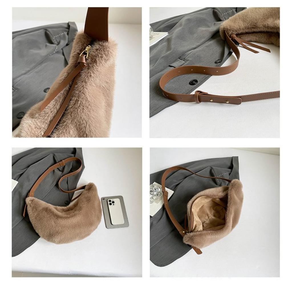 Crossbody Bag Women Plush Casual Daily