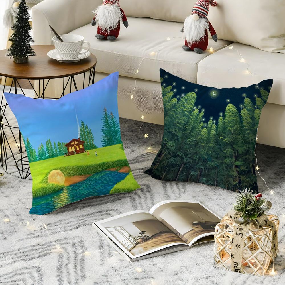 Hot M-Mulgil K-Kim Cushion Cover Breathable Linen Pillow Cover Skin-Friendly Home Decor Pillowcase With Hidden Zipper