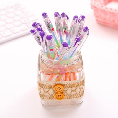 1 Piece Korean Stationery Cartoon Cute Lovely Candy Text Marker Gel Pens Student School Supplies Change 7 Colors Draw