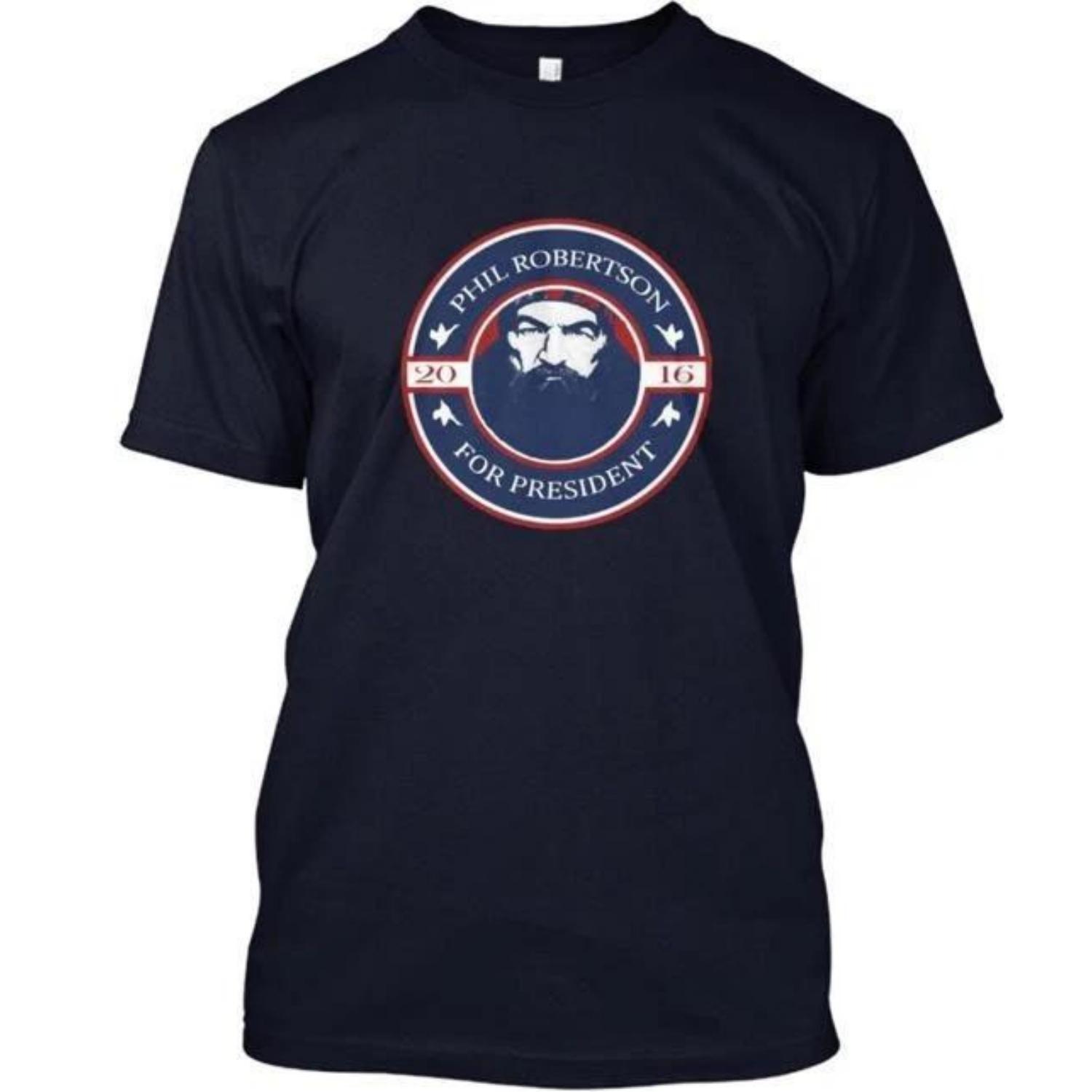 

Phil Robertson For President Made In USA T Shirt Full Size S-5XL Unisex T-Shirt S чёрный