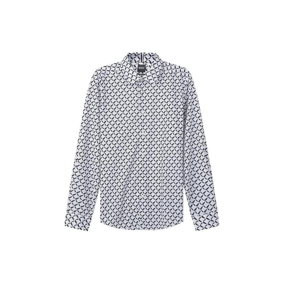 HUGO BOSS Shirts Men's White Lapel Moderate Other 50458498-404