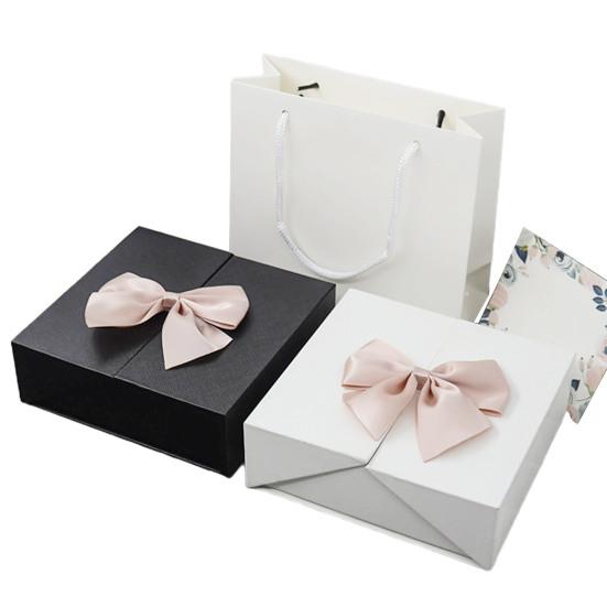 Square Double Door Bowknot Design Jewelry Lipstick Gift Packaging Display Case