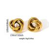 Gold C-Shaped Round Hoop Earrings with Bright Surface, French Light Luxury, High-End Stainless Steel