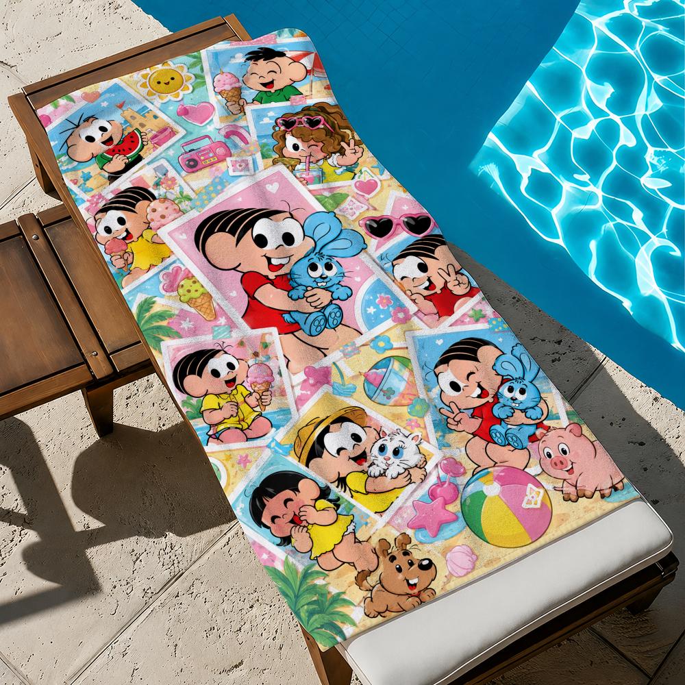 Animation Turma da Monica Towel Towel Soft Pool Gift For Travel Gym Shower Cool Camping Quick Dry Sports Large Beach Towel