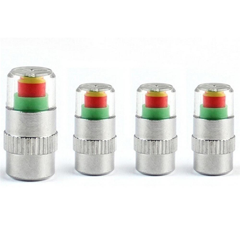 4 stuks 1 set Auto Bandenventieldop Bandenspanningsmeter Bandenspanningsmeter Bandenspanningsbewaking Waarschuwingsdop