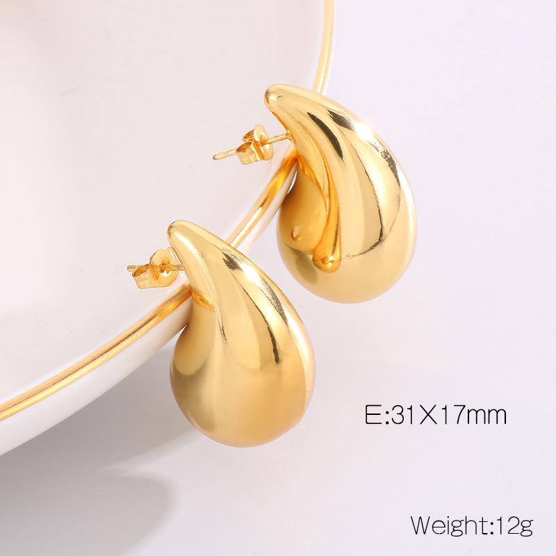 Earrings Fashion Simple Tears Eyes Earrings Temperament Versatile Glossy Comma Hollow Earrings