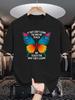 Unisexs Crew Neck T Shirt Colorful Butterfly Teach Quote Graphic Tee Casual Tops For Teachers Summer Daily Outfit Holiday Gift