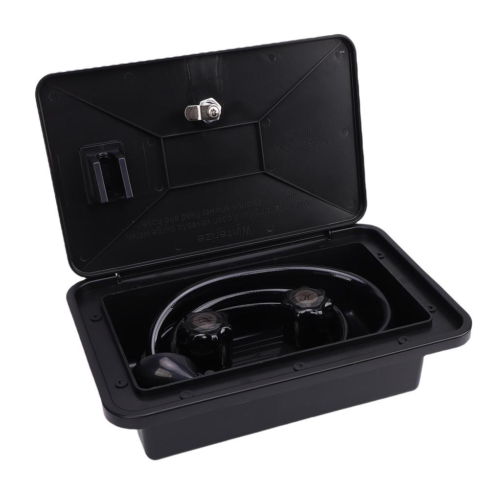 RV Exterior Shower Box Kit with 1.5M Hose Shower Head and Shower Faucet for Camping Vehicle Trailer Motorhome Boat Van