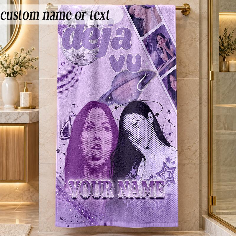 Beach TowelOlivia Rodrigo Custom Name Text Personalized Soft Towel for Beach Pool Indoor Home Decor Gift