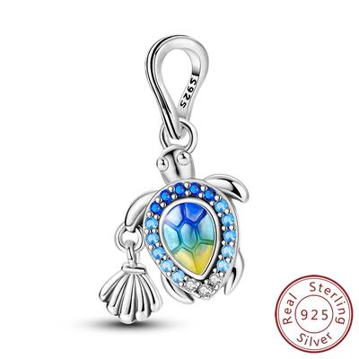 Copper Summer Turtle Shell Charms Pendant Jewelry Fit Original Bracelet Necklace For Women Diy Gift Party