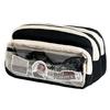 Large Transparent School Bag Case With Reinforced Canvas Material Multiple Pen Slots Compact Carry Students Adults