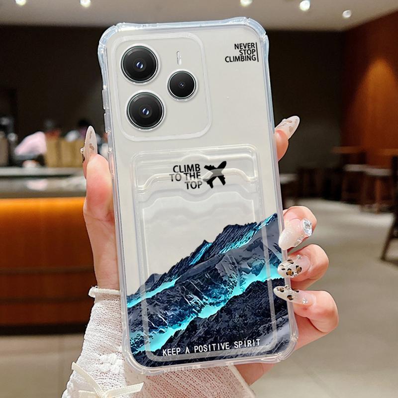Card Slot Pocket TPU Case For Xiaomi Poco X6 F6 X5 Pro M6 Pro C65 Aircraft Printed Soft Silicone Phone Cover For Poco F6 X5 X6